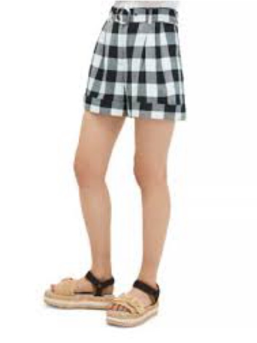 NWOT Kate Spade New York High-Waisted Gingham Belted Black/White Shorts Size 10